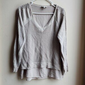 Lucky Brand Shimmery Layered V-Neck Sweater Size Large